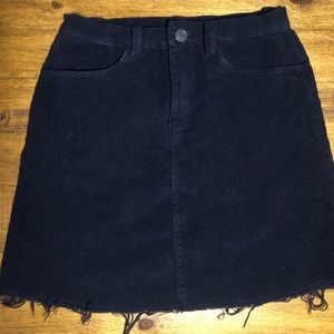 Brandy Melville Navy Corduroy Skirt
